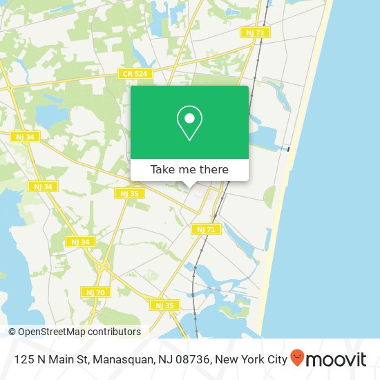 Mapa de 125 N Main St, Manasquan, NJ 08736