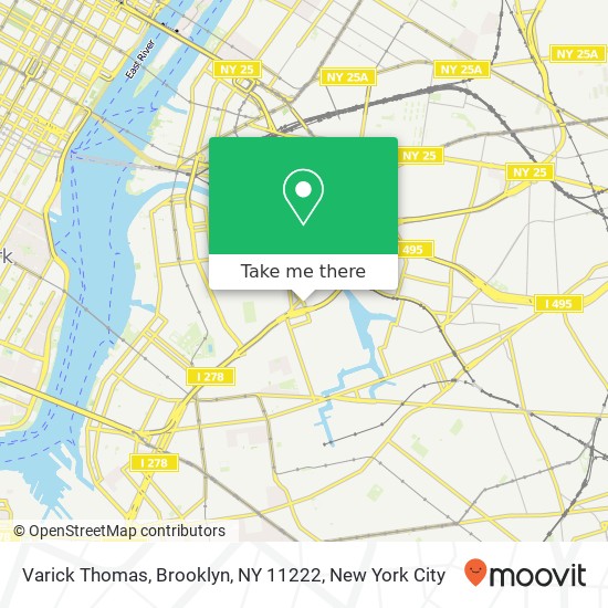 Mapa de Varick Thomas, Brooklyn, NY 11222