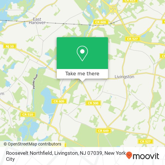 Roosevelt Northfield, Livingston, NJ 07039 map