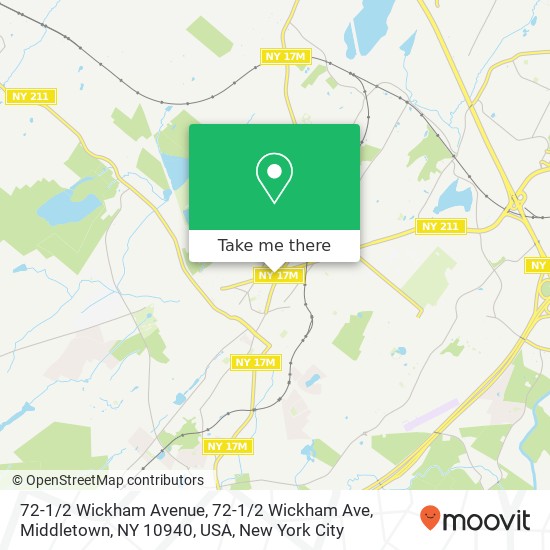 Mapa de 72-1 / 2 Wickham Avenue, 72-1 / 2 Wickham Ave, Middletown, NY 10940, USA