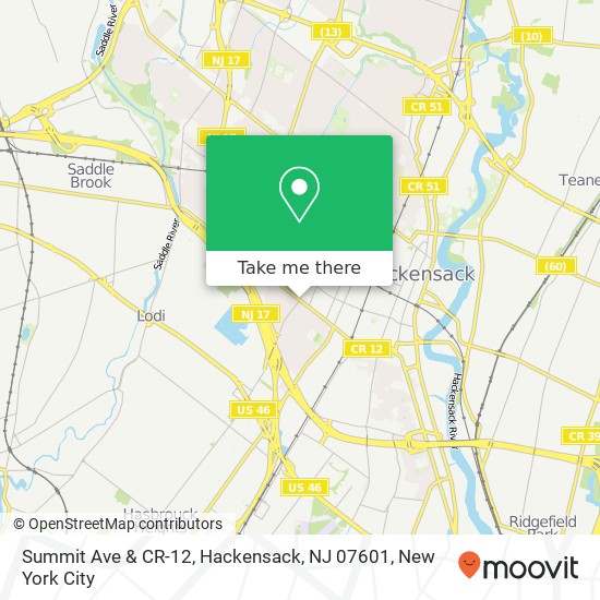 Summit Ave & CR-12, Hackensack, NJ 07601 map