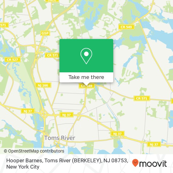 Hooper Barnes, Toms River (BERKELEY), NJ 08753 map