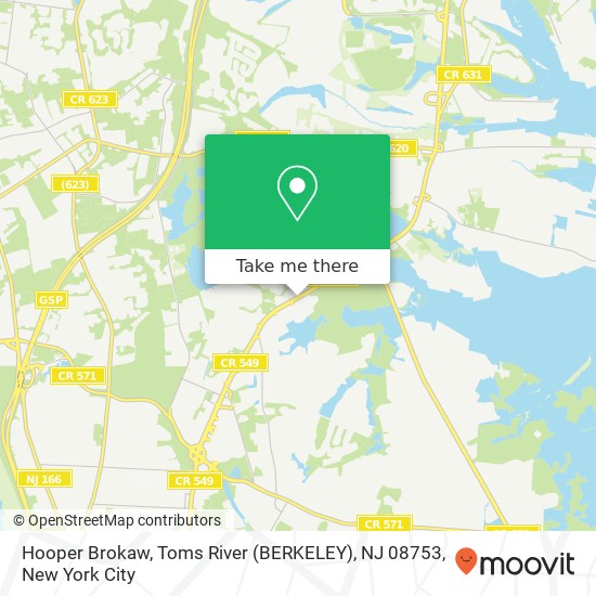 Mapa de Hooper Brokaw, Toms River (BERKELEY), NJ 08753