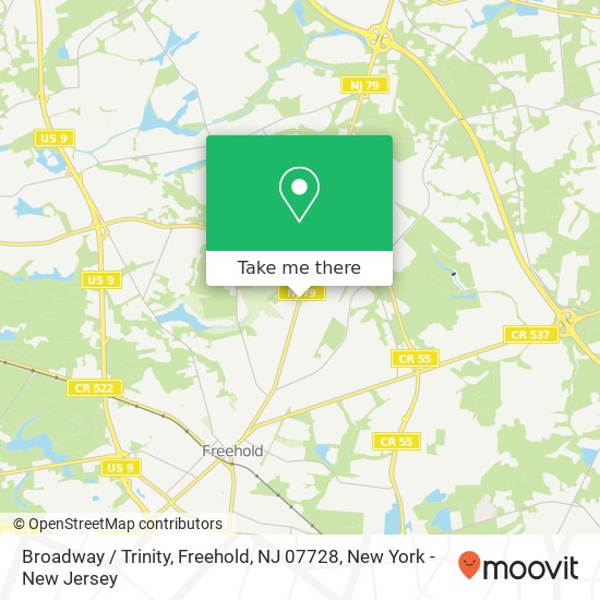 Mapa de Broadway / Trinity, Freehold, NJ 07728