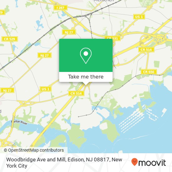 Woodbridge Ave and Mill, Edison, NJ 08817 map