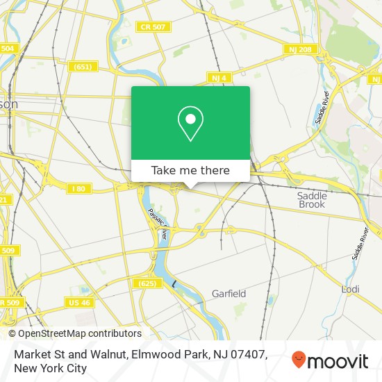 Market St and Walnut, Elmwood Park, NJ 07407 map