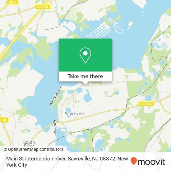 Mapa de Main St intersection River, Sayreville, NJ 08872