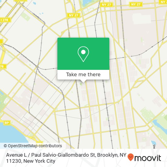 Avenue L / Paul Salvio-Giallombardo St, Brooklyn, NY 11230 map