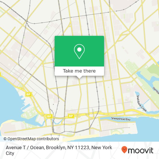 Avenue T / Ocean, Brooklyn, NY 11223 map
