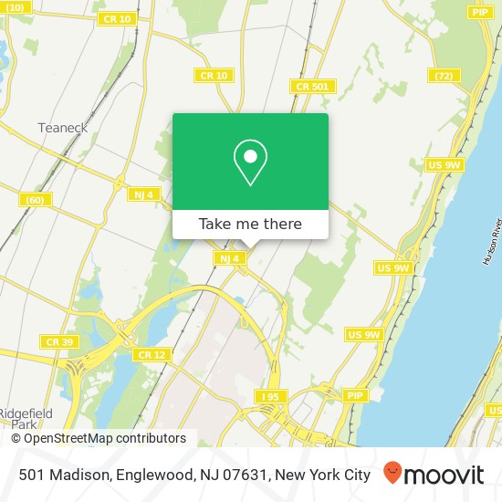 Mapa de 501 Madison, Englewood, NJ 07631