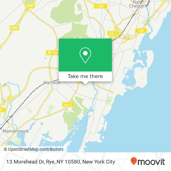 Mapa de 13 Morehead Dr, Rye, NY 10580