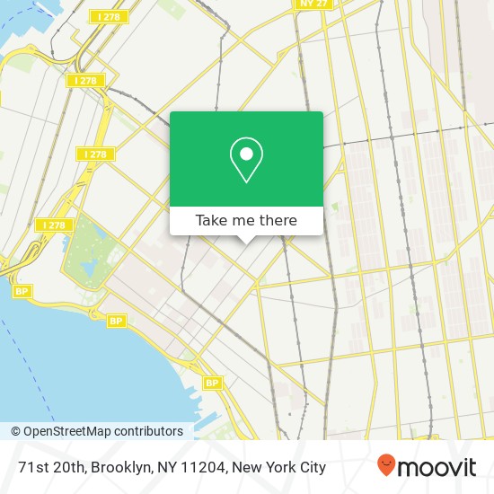 Mapa de 71st 20th, Brooklyn, NY 11204