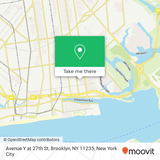 Mapa de Avenue Y at 27th St, Brooklyn, NY 11235