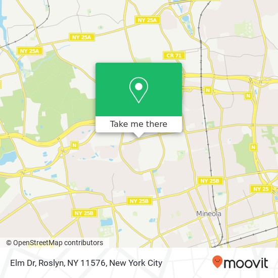 Mapa de Elm Dr, Roslyn, NY 11576