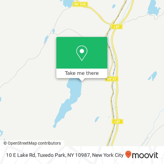 Mapa de 10 E Lake Rd, Tuxedo Park, NY 10987