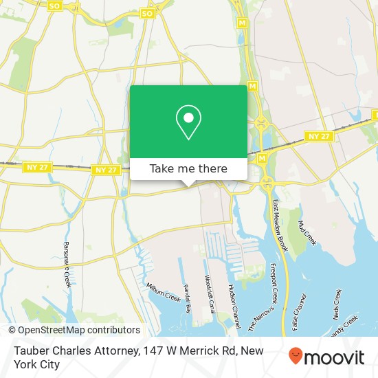 Mapa de Tauber Charles Attorney, 147 W Merrick Rd