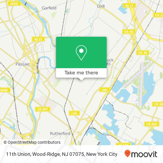 Mapa de 11th Union, Wood-Ridge, NJ 07075