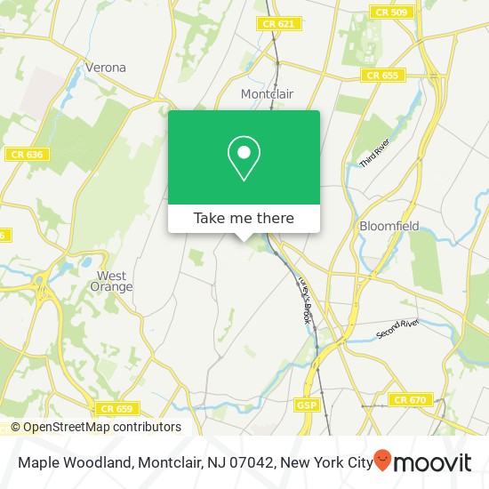 Mapa de Maple Woodland, Montclair, NJ 07042