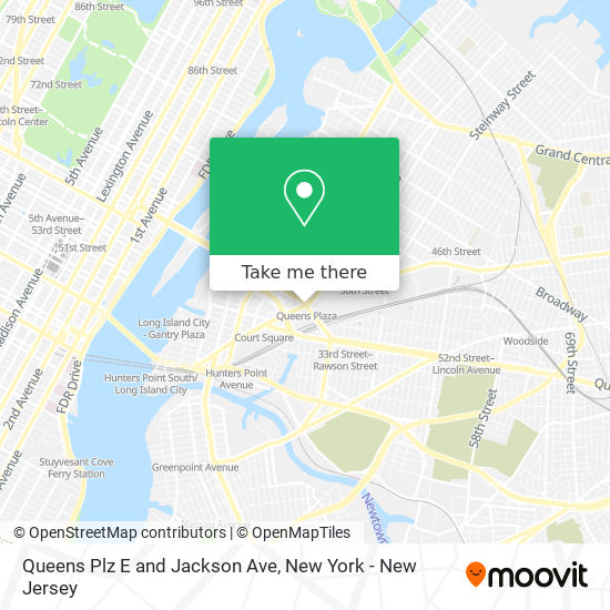 Queens Plz E and Jackson Ave map