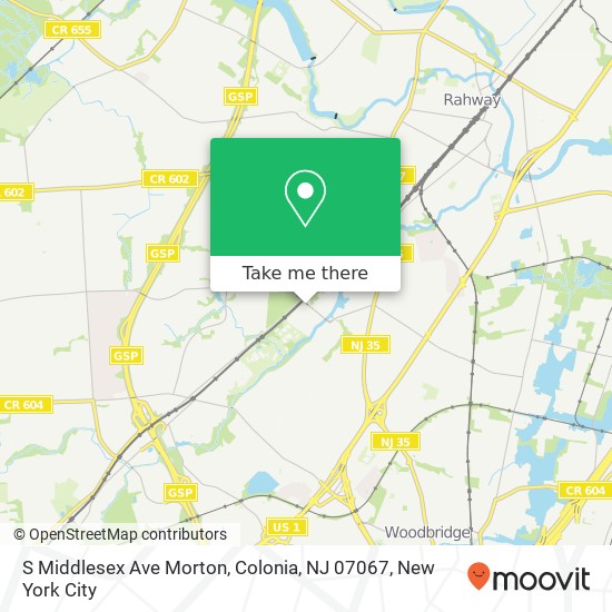 Mapa de S Middlesex Ave Morton, Colonia, NJ 07067