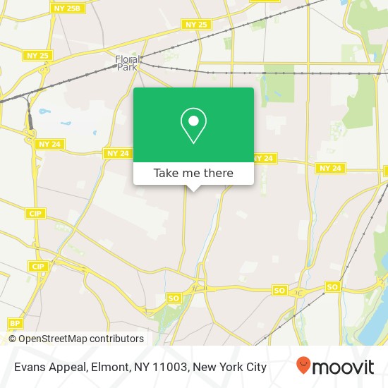Mapa de Evans Appeal, Elmont, NY 11003