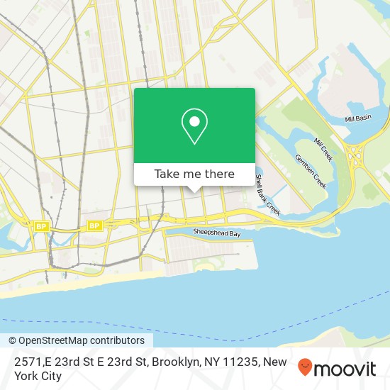Mapa de 2571,E 23rd St E 23rd St, Brooklyn, NY 11235