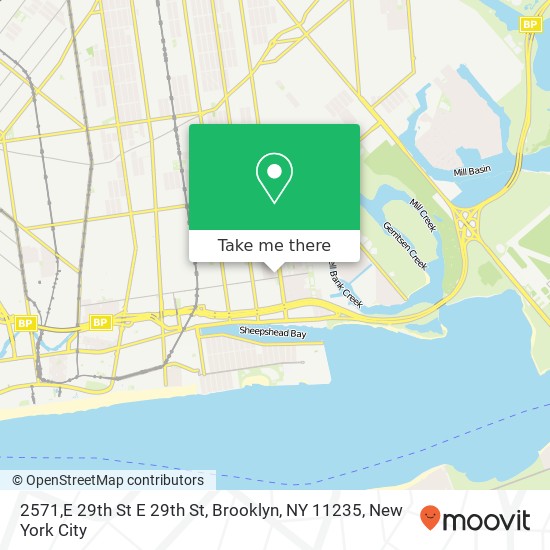 Mapa de 2571,E 29th St E 29th St, Brooklyn, NY 11235