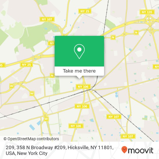 Mapa de 209, 358 N Broadway #209, Hicksville, NY 11801, USA