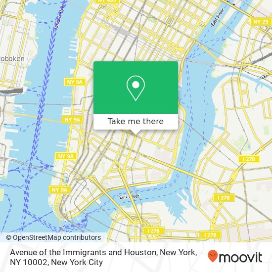 Mapa de Avenue of the Immigrants and Houston, New York, NY 10002