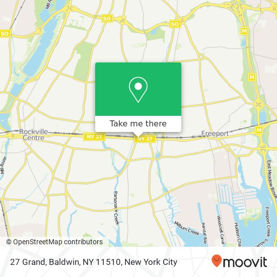 Mapa de 27 Grand, Baldwin, NY 11510