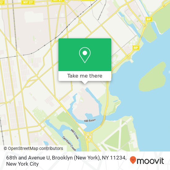 Mapa de 68th and Avenue U, Brooklyn (New York), NY 11234