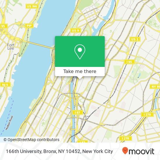 166th University, Bronx, NY 10452 map
