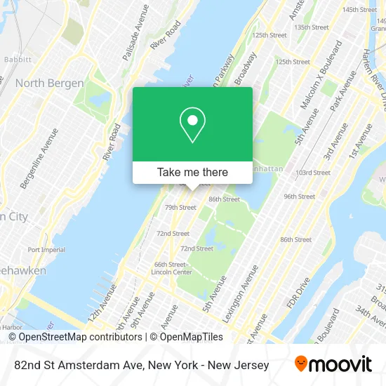 82nd St Amsterdam Ave map