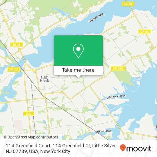 Mapa de 114 Greenfield Court, 114 Greenfield Ct, Little Silver, NJ 07739, USA