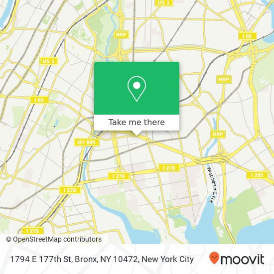 Mapa de 1794 E 177th St, Bronx, NY 10472