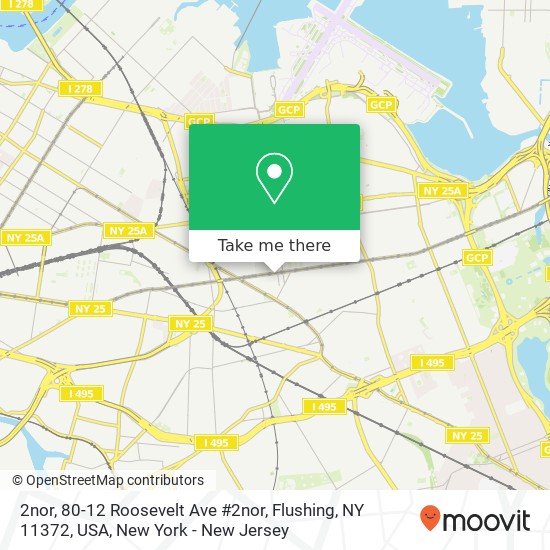 2nor, 80-12 Roosevelt Ave #2nor, Flushing, NY 11372, USA map