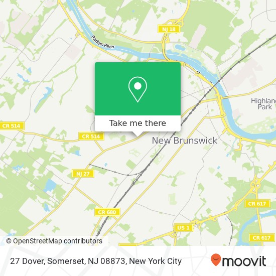 Mapa de 27 Dover, Somerset, NJ 08873