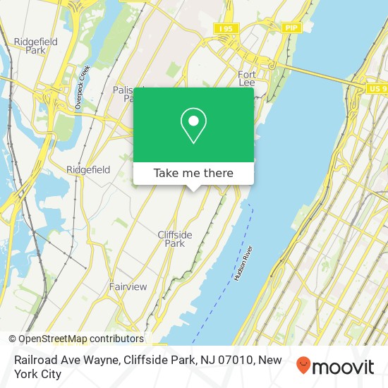 Railroad Ave Wayne, Cliffside Park, NJ 07010 map