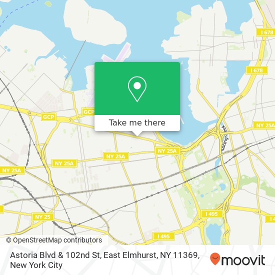 Mapa de Astoria Blvd & 102nd St, East Elmhurst, NY 11369