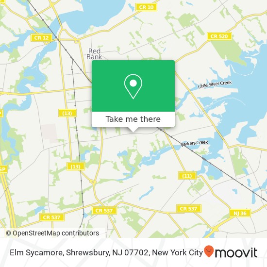 Mapa de Elm Sycamore, Shrewsbury, NJ 07702