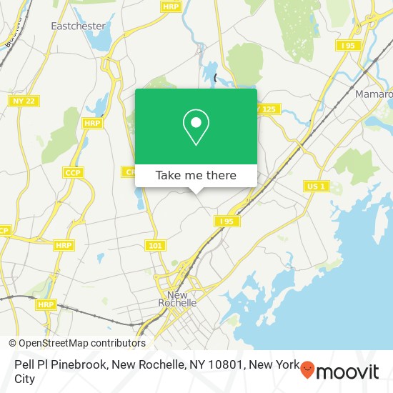 Mapa de Pell Pl Pinebrook, New Rochelle, NY 10801