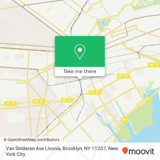 Mapa de Van Sinderen Ave Livonia, Brooklyn, NY 11207