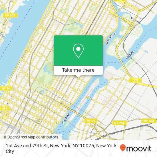 1st Ave and 79th St, New York, NY 10075 map