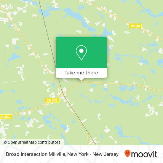 Mapa de Broad intersection Millville, Mays Landing, NJ 08330