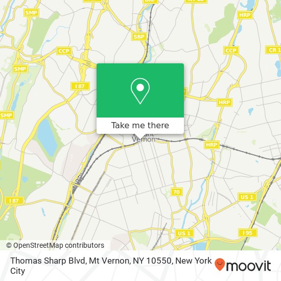 Thomas Sharp Blvd, Mt Vernon, NY 10550 map