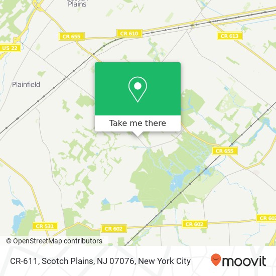 Mapa de CR-611, Scotch Plains, NJ 07076