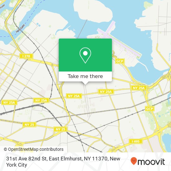 Mapa de 31st Ave 82nd St, East Elmhurst, NY 11370