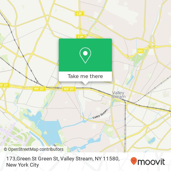 Mapa de 173,Green St Green St, Valley Stream, NY 11580