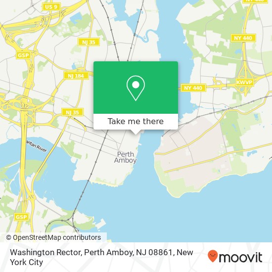 Mapa de Washington Rector, Perth Amboy, NJ 08861