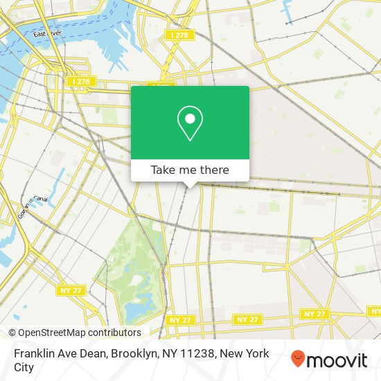 Mapa de Franklin Ave Dean, Brooklyn, NY 11238